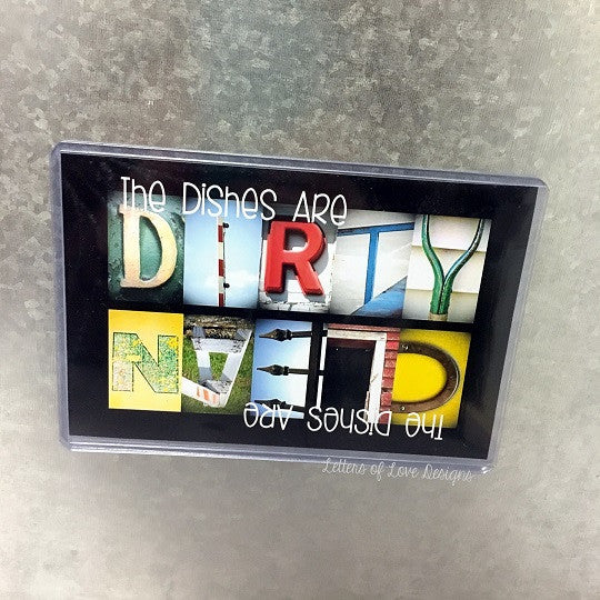 Clean Dirty Dishwasher Magnet Sign Original Black and White Design 